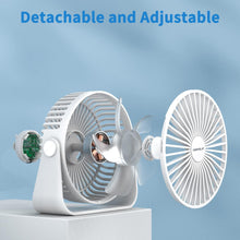 TriPole USB Desk Fan, 3 Speeds Strong Airflow Table Fan, 360Rotation Mini Personal Fan, 5.5 Inches Portable Fan for Desktop Office Home Bedroom Car Outdoor Camping, White