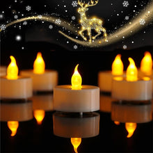 12 Pack Realistic and Bright Flickering Battery Operated Flameless LED Tea Lights Candles, tealights Electric Fake Candles for Halloween Christmas Weddings Festivals Decoration in Warm Yellow