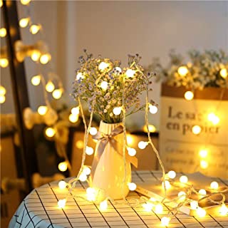 Zorela Globe String Lights, 15M/49ft 100 LED Fairy Lights USB or Battery Powered, 8 Modes Christmas Lights Outdoor Indoor with Remote & Timer for Home, Balcony, Patio, Gazebo and Garden - Warm White