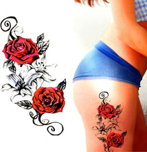 Yesallwas 4 Sheets Large Temporary Tattoo Sticker Fake Tattoos for Women Girls Models,Waterproof Long Lasting Body Art Makeup Sexy Realistic Arm Tattoos -Rose, FlowersJewelry 5.9x8.26inche (A)