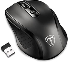 Wireless Mouse ,2.4GHz Optical Computer Mouse with USB Receiver, 5 Adjustable DPI Levels, 6 Buttons Cordless Mouse for Laptop , PC, Computer, Desktop,Notebook,Macbook,Chromebook , Black