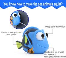 Cadoal 8PCS Finding Dory Nemo Bath Squirt Toys, Floating Sea Animals (Shark Octopus Clownfish Turtle Devil fish) Bathtub Water Squirt Bath Toy for Baby Kids Toddler Shower and Swimming Pool