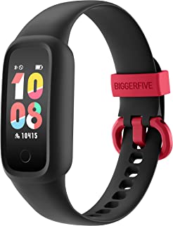BIGGERFIVE Vigor 2 L Kids Fitness Tracker Watch for Boys Girls Ages 5-15, IP68 Waterproof, Activity Tracker, Pedometer, Heart Rate Sleep Monitor, Calorie Step Counter Watch, Black
