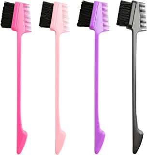 Hair Edge Control Brush，4 Pieces Double Sided Edge Control Hair Brush Tool Smooth Comb Grooming for Eyelash Combs Hairstyling Eyebrow Brushes