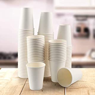 100 x 7oz Single Wall White Paper Cups for Hot & Cold Drinks Premium Disposable Coffee/Tea Paper Cups Perfect for Your Home, Café, Work, Parties or Outdoors.
