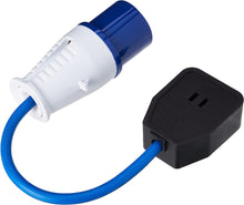 Powermaster 341082 16A-13A Fly Lead Converter 16A Plug to 13A Socket, Blue