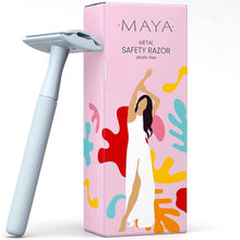 Womens Safety Razor (White) Metal Double Edge Razor (No Blades) Eco Friendly Ladies Shaver for Girls with Sensitive Skin