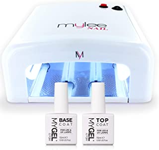 Mylee Gel Polish Nail Manicure Kit with MYGEL Top & Base Coat Mylee UV Lamp Dryer ABS Plastic and Faster Curing times