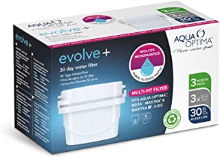 Aqua Optima EPS311 30 Day Water Filter Cartridge 3 Months Supply Compatible with Aqua Optima, Brita Maxtra*, Brita* Maxtra+*, Tesco†, Wilko** and all oval water filter jugs and filtered water chillers