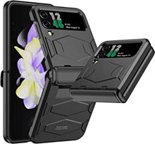 Vizvera for Galaxy Z Flip 4 Case with Hinge Protection, Samsung Flip 4 Case TPU+PC Anti-Slip Shockproof Wireless Charging Compatible Full Cover Phone Case for Samsung Galaxy Z Flip 4 5G 2022-Black