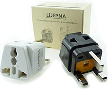 (2Pack)UK Plug Adapter, LIJEPNA European to UK Plug Adaptor, shaver adapter plug uk,usa to uk plug adapter 2 Pin to 3 Pin For Shaver/Toothbrush/laptop