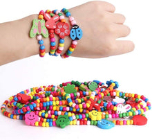 kuou 12Pcs Colourful Wooden Bracelets Set, Party Bag and Stocking Fillers Loot