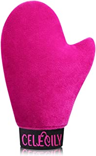 CeleCily Self Tanning Mitt - Fake Tan Mitt Applicator with Thumb and Cuff,Self Tan Mitt, Fake Tan Mit,Soft Velvet Tanning Mitt,Patent Fake Tan Mitten,Tanning Mitten,Tanning Glove for Tanning Lotion