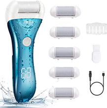 Callus Remover for Feet, Electric Foot File Rechargeable Foot Scrubber Pedicure Tools for Feet Electronic Callus Shaver Waterproof Pedicure kit for Cracked Heels and Dead Skin with 5 Roller Heads