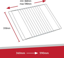 SPARES2GO Universal Extendable Adjustable Shelf with Locking Arms for All Oven Cooker & Grill (360mm - 590mm)