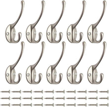 Bosdontek 10 Pcs Modern Coat Hooks Wall Hooks Clothes Hat Hooks Robe Hooks Wall Mounted Hook for Aisle Entryway Garage