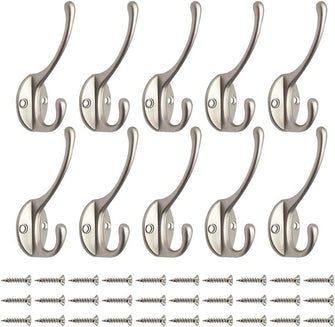 Bosdontek 10 Pcs Modern Coat Hooks Wall Hooks Clothes Hat Hooks Robe Hooks Wall Mounted Hook for Aisle Entryway Garage