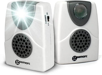 Geemarc CL11 Duo Pack - Telephone Ringer Amplifiers with Bright Flashing Light - Work with Landline Phones - Wall Mountable - Ideal for Noisy Environments and Hearing Impaired People