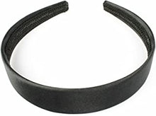 Topkids Accessories, 1 Count School 60s 70s 80s Plain Aliceband Satin Headband, for Women Adult Girls Kids, 2.5cm 1 Thick Wide Hard (Black)