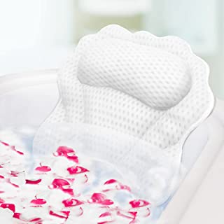 Bath Pillow RUVINCE Ergonomic Luxury bathtub pillow with head,Neck, Shoulder and back support, 4D bath pillows for tub with 6 Powerful Suction Cups, Fits all Bathtub, Spa Tub, Hot Jacuzzi