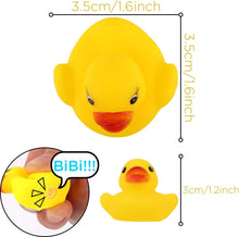 SAVITA 50pcs Rubber Ducky Bath Toy for Kids, Float and Squeak Mini Small Yellow Ducks Bathtub Toys for Shower/Birthday/Party Supplies