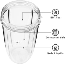 AidShunN Juicer Cups for NutriBullet Replacement Parts 600w 900W 18OZ 24OZ 32OZ Clear Mugs Blender Juicer Mixer-(24OZ)