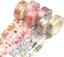 Yubbaex Washi Tape Set Decorative Tape Craft Supplies for DIY, Bullet Journal, Craft, Gift Wrapping, Scrapbooking (Fromantic 6 Rolls)