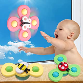 Suction Cup Spinner Toys for 1-5 year, Spinning Top Baby Toys 18-36 months, 1-6 Year old Boys Girls Birthday Gifts, Sensory Toys Safe Interesting (3PCS)