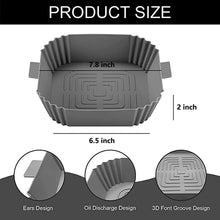 CNMTCCO Silicone Air Fryer Liners 2Pcs 7.8" Air Fryer Liners Reusable Silicone Pot Food Grade Air Fryer Silicone Baking Tray Greaseproof Airfryer Basket Rack Accessories (Grey+Grey)