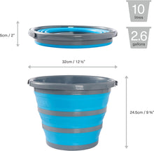 Bramble - 10 Litre Collapsible Multi-use Portable Cleaning Fishing Camping Silicone Bucket, Space Saving Design for Home & Outdoors - Flattens to 5cm