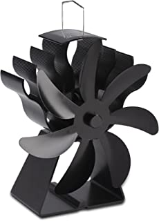 Log Burner Fan - Wood Stove Fan 7 Blade, Heat Powered Fireplace Fan for Wood Burning Stove/Fireplace(Black)