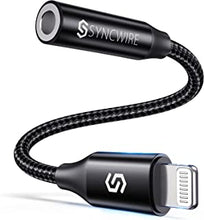 Syncwire iPhone Headphone Jack Adapter [Apple MFi Certified] Braided Lightning to 3.5 mm Headphone Adapter Audio Earphone Aux Adapter for iPhone 14/13/13 Mini/13 Pro/13 Pro Max/12 /11 /XR/XS/X/8 Black