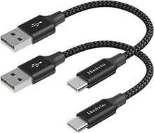 [0.3M, 2-Pack] Short USB C Cable, Huukein Durable Braided 30CM USB-A to USB-C Fast Charger Cable Type C Lead for Samsung Galaxy S20 S21 Ultra S22 S10 S9 S8 Plus, A21s A40 A41 A50 A51 A70 A71 M30 M31