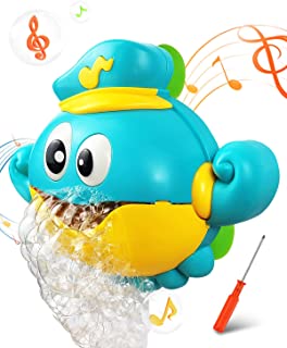 E-SMARTER Baby Bath Bubble Toy, Automatic Bath Bubble Machine with a Phillips Screwdriver, Suction Cups and 12 Songs, Octopus Bubble Maker for Kids, Babies, Boys, Girls