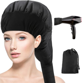 Bonnet Hood Hair Dryer Attachment, CestMall Adjustable Soft Steam Cap for Hand Held Hair Dryer with Elastic Band and Extension Hose, Hair Dryer Hood for Women Girls Drying Styling Deep Conditioning