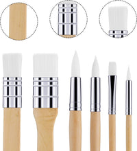 TIESOME Wooden Paint Brush Set, 6Pcs Paintbrushes for Acrylic Painting Brushes Artist Paintbrushes for Oil Watercolor Canvas Boards Rock Body Face Nail Art Crafts DIY Art Painting Supplies