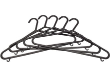 KAPCO Adult Coat Hangers (50 Pack, Black) Strong Plastic Hangers for Clothes, Space Saver Storage Organiser for Wardrobe, Children Closet and Clothing Rail, Non-Slip, Hooks, Suits, Trouser Bar & Lips