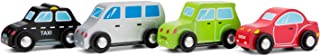 New Classic Toys 11934 4 Wooden Vehicles Set for Toddlers First Cars for One Year Old, Children for Age 18 Months, Multi Color, 4 Sportcars