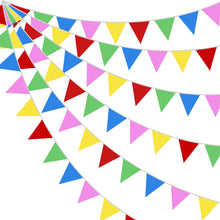 50M Bunting Banner, Jsdoin 164ft Multicolor String Bunting, Nylon Fabric Banners with 100pcs Triangle Flags, for Birthday, Wedding, Garden, Outdoor, Festivals, Party Decoration
