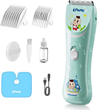 ENSSU Electronic Baby Hair Clipper, Waterproof Kids Quiet Hair Trimmer with 2 Guide Combs, Cordless Children's Hair Trimmer with Safe Ceramic Blades