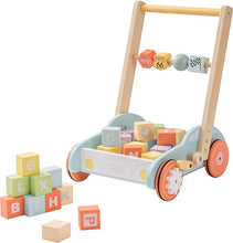 ROBUD Wooden Baby Walker with Bausteine Lauflernwagen for Little Kids