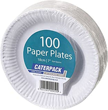 Caterpack by Robinson young Plates, 18cm White, Pack of 100, Disposable, for hot/Cold Food, Ideal for Party/Picnic/BBQ/Wedding