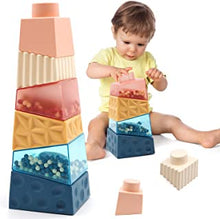 Baby Toys Sensory Toys ,Montessori Toys for 1 2 3 4 Year Old Girls & Boys, Building Blocks Irregular Square Early Educational Sorting Balance Autism Toys Baby Gifts