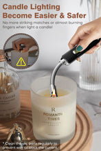 Candle Lighter Rechargeable Arc Lighter Electric Lighters, Flameless Fire Lighter, USB Windproof Flexible Long Lighter for Tea Lights Home Kitchen Gas Stove BBQ Camping Activities (Black)