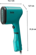 Tefal Pure Pop Compact & Perfect for travel, Handheld Clothes Steamer, 70ml Water Tank, Teal Green DT2024