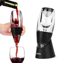 Hotder Wine Aerator, Acrylic Red Wine Decanter Pourer with Base Gift Set for Christmas New Year Party Wine Lover Gift-Black