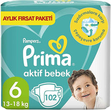 Prima Active Baby Monthly Deal Package 13-18 kg Size 6 XLarge Diaper (1 x 102 Pieces)