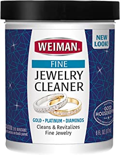 Weiman Jewelry Cleaner Liquid &ndash Restores Shine and Brilliance to Gold, Diamond, Platinum Jewelry & Precious Stones &ndash 7 fl. oz, Metal, Multi, 6 (Pack of 1)