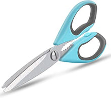 Heavy Duty Kitchen Scissors, MonoTele 8.86in Kitchen Shears Meat Scissors, Dishwasher Safe Cooking Scissors, Multipurpose Stainless Steel Sharp Utility Food Scissors for Chicken, Poultry, Herbs (Blue)