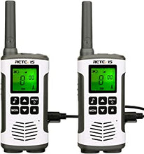 Retevis RT45 Walkie Talkie,Rechargeable License-free 2 Way Radios, Long Range PMR446 16 Channels,With AA Battery LED Torch Walkie Talkies for Family Adults Kids(Silver, 2Pcs)